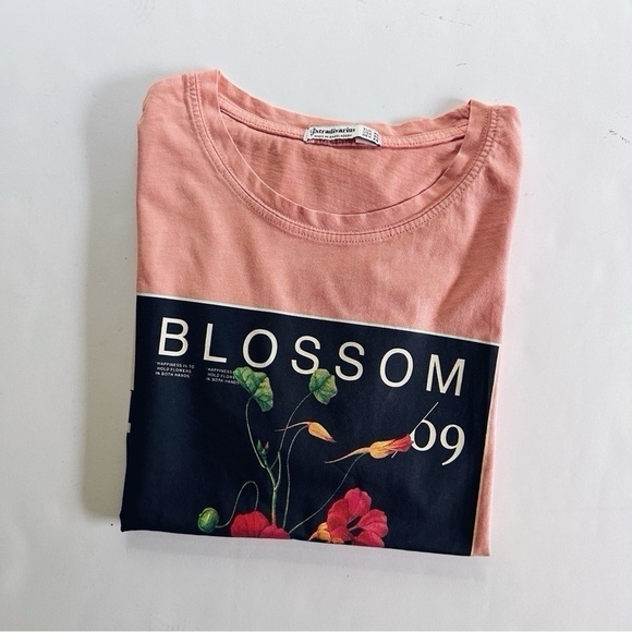 NEW Stradivarius Blossom Boxy T-shirt XS - Picture 4 of 5